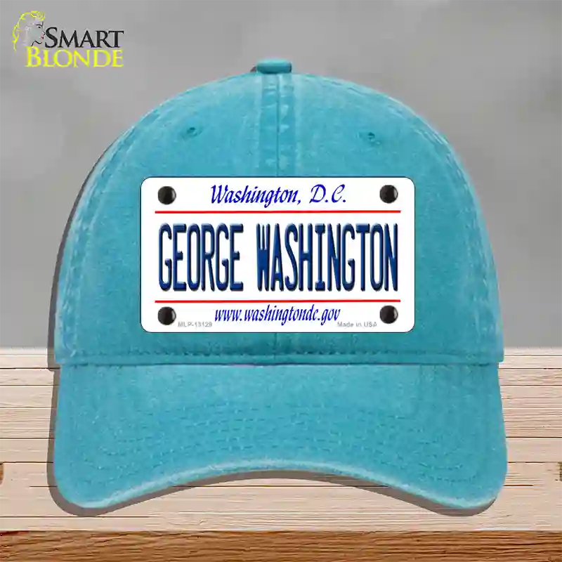 George Washington Novelty License Plate Hat Unconstructed Cotton / Lake Blue