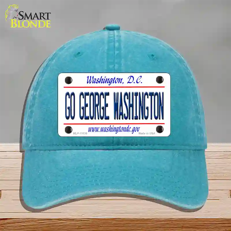 Go George Washington Novelty License Plate Hat Unconstructed Cotton / Lake Blue