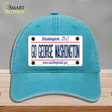 Go George Washington Novelty License Plate Hat Unconstructed Cotton / Lake Blue