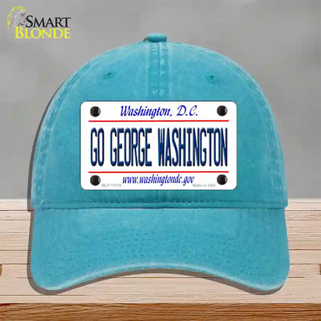 Go George Washington Novelty License Plate Hat Unconstructed Cotton / Lake Blue