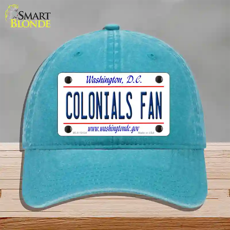 Colonials Fan Novelty License Plate Hat Unconstructed Cotton / Lake Blue