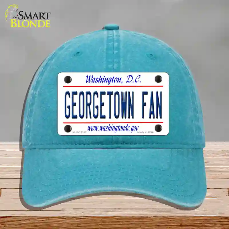 Georgetown Fan Novelty License Plate Hat Unconstructed Cotton / Lake Blue