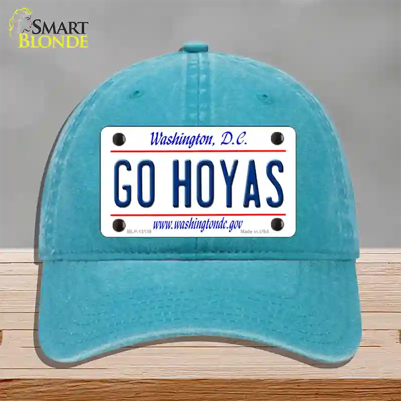 Go Hoyas Novelty License Plate Hat Unconstructed Cotton / Lake Blue