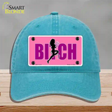 She-Devil Bitch Novelty License Plate Hat Unconstructed Cotton / Lake Blue