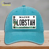 Lobstah Maine Novelty License Plate Hat Unconstructed Cotton / Lake Blue