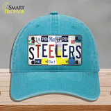 Steelers Strip Art Novelty License Plate Hat Tag Unconstructed Cotton / Lake Blue