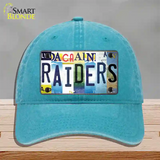 Raiders Strip Art Novelty License Plate Hat Tag Unconstructed Cotton / Lake Blue