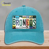 Broncos Strip Art Novelty License Plate Hat Tag Unconstructed Cotton / Lake Blue