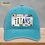 Titans Strip Art Novelty License Plate Hat Tag Unconstructed Cotton / Lake Blue