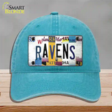 Ravens Strip Art Novelty License Plate Hat Tag Unconstructed Cotton / Lake Blue