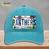 Panthers Strip Art Novelty License Plate Hat Tag Unconstructed Cotton / Lake Blue