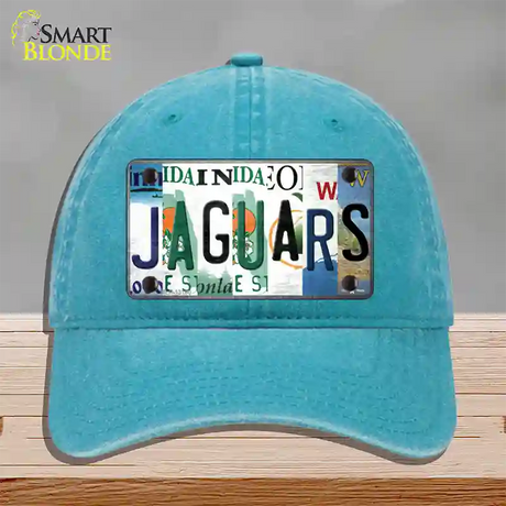 Jaguars Strip Art Novelty License Plate Hat Tag Unconstructed Cotton / Lake Blue