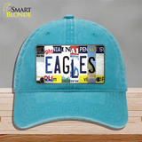 Eagles Strip Art Novelty License Plate Hat Tag Unconstructed Cotton / Lake Blue