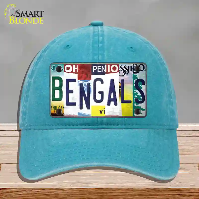 Bengals Strip Art Novelty License Plate Hat Tag Unconstructed Cotton / Lake Blue