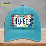 Chargers Strip Art Novelty License Plate Hat Tag Unconstructed Cotton / Lake Blue