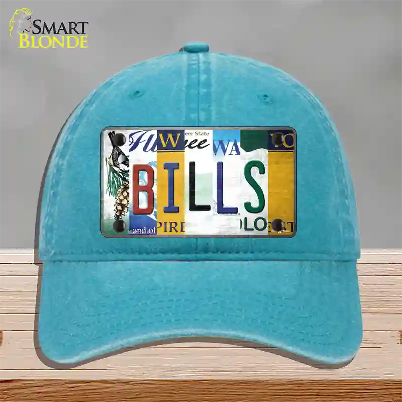 Bills Strip Art Novelty License Plate Hat Tag Unconstructed Cotton / Lake Blue