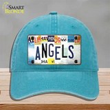 Angels Strip Art Novelty License Plate Hat Tag Unconstructed Cotton / Lake Blue