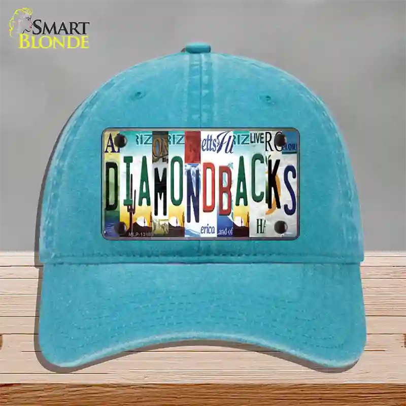 Diamondbacks Strip Art Novelty License Plate Hat Tag Unconstructed Cotton / Lake Blue