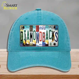 Diamondbacks Strip Art Novelty License Plate Hat Tag Unconstructed Cotton / Lake Blue