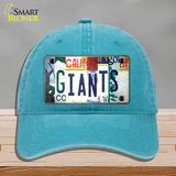 Giants Baseball Strip Art Novelty License Plate Hat Tag Unconstructed Cotton / Lake Blue