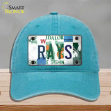 Rays Strip Art Novelty License Plate Hat Tag Unconstructed Cotton / Lake Blue