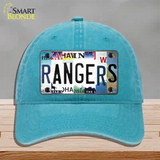 Rangers Strip Art Novelty License Plate Hat Tag Unconstructed Cotton / Lake Blue