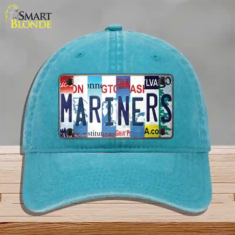 Mariners Strip Art Novelty License Plate Hat Tag Unconstructed Cotton / Lake Blue