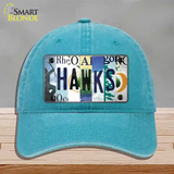 Hawks Strip Art Novelty License Plate Hat Tag Unconstructed Cotton / Lake Blue