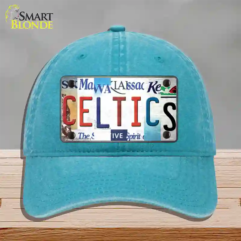 Celtics Strip Art Novelty License Plate Hat Tag Unconstructed Cotton / Lake Blue