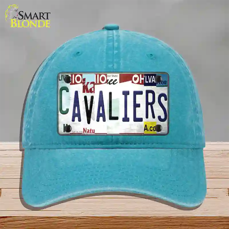 Cavaliers Strip Art Novelty License Plate Hat Tag Unconstructed Cotton / Lake Blue