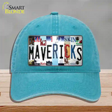 Mavericks Strip Art Novelty License Plate Hat Tag Unconstructed Cotton / Lake Blue