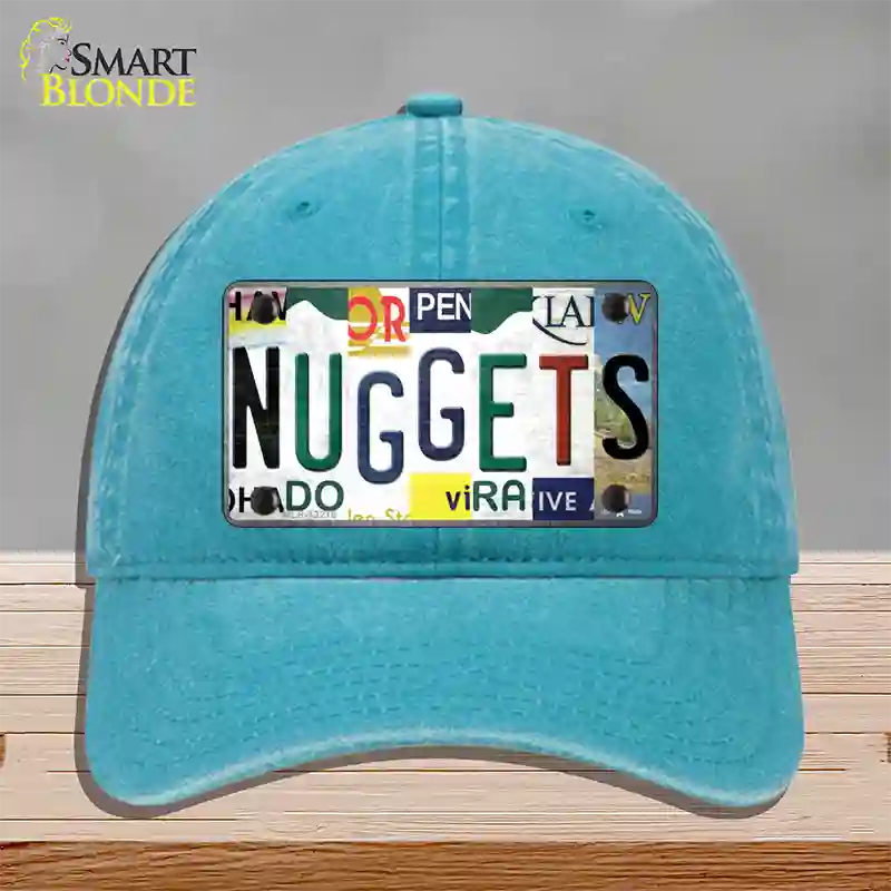 Nuggets Strip Art Novelty License Plate Hat Tag Unconstructed Cotton / Lake Blue