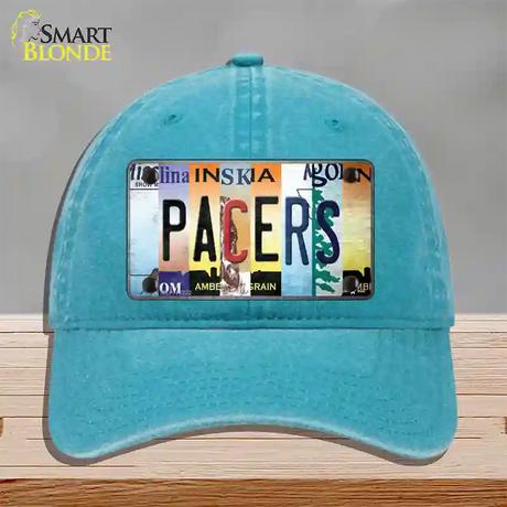 Pacers Strip Art Novelty License Plate Hat Tag Unconstructed Cotton / Lake Blue