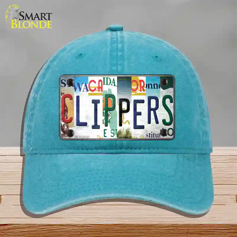 Clippers Strip Art Novelty License Plate Hat Tag Unconstructed Cotton / Lake Blue