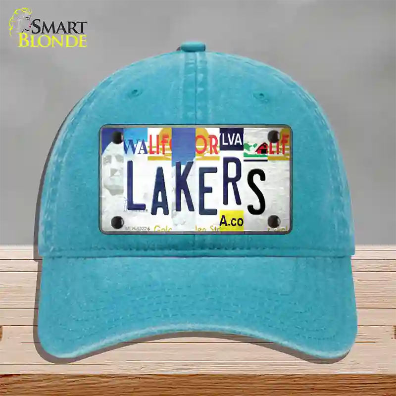 Lakers Strip Art Novelty License Plate Hat Tag Unconstructed Cotton / Lake Blue