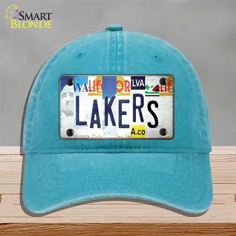 Lakers Strip Art Novelty License Plate Hat Tag Unconstructed Cotton / Lake Blue