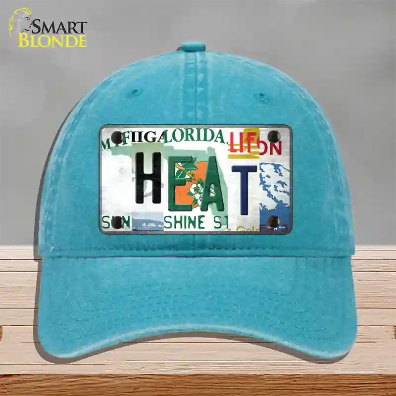 Heat Strip Art Novelty License Plate Hat Tag Unconstructed Cotton / Lake Blue