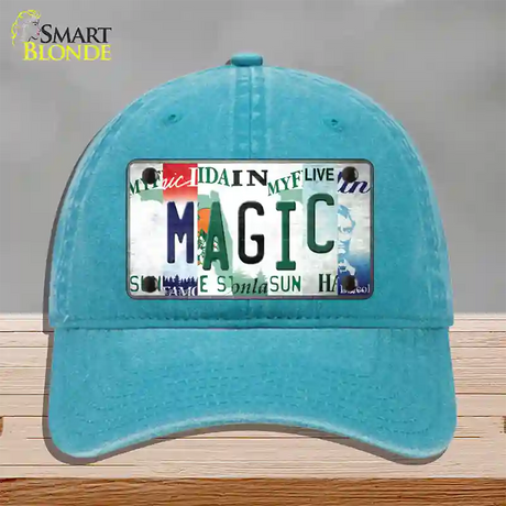 Magic Strip Art Novelty License Plate Hat Tag Unconstructed Cotton / Lake Blue