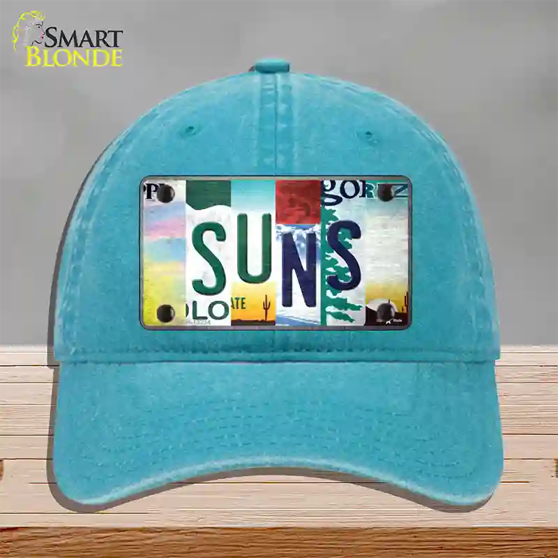 Suns Strip Art Novelty License Plate Hat Tag Unconstructed Cotton / Lake Blue