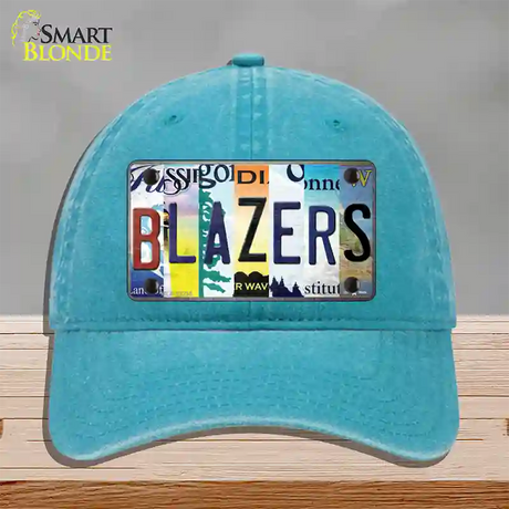 Blazers Strip Art Novelty License Plate Hat Tag Unconstructed Cotton / Lake Blue