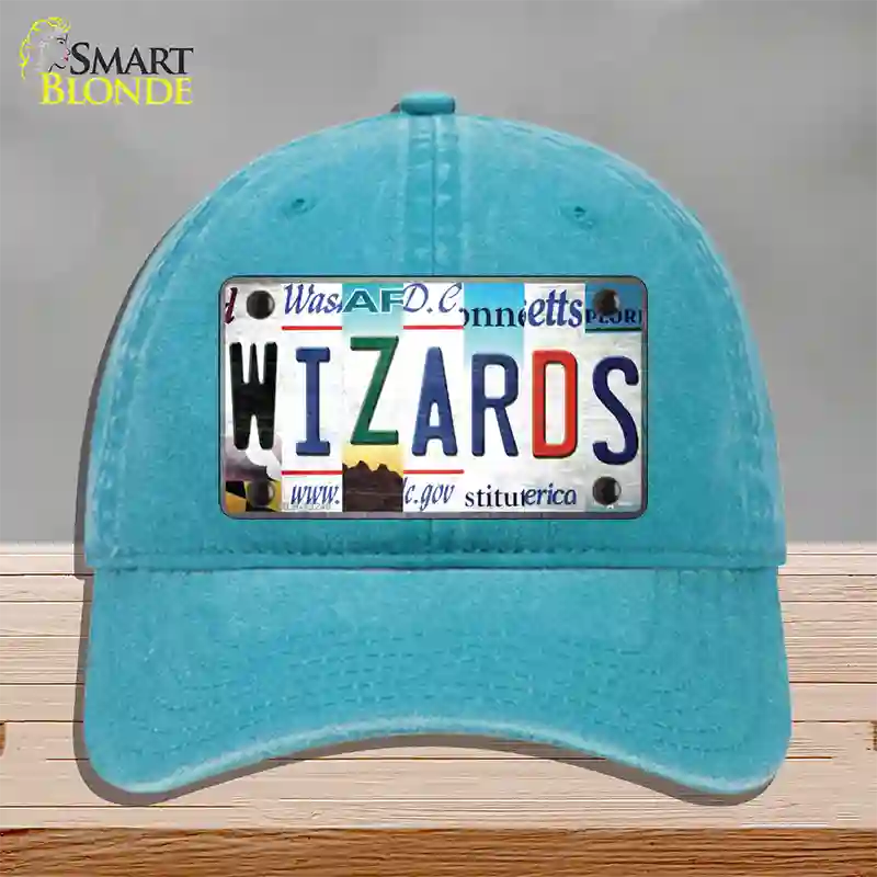 Wizards Strip Art Novelty License Plate Hat Tag Unconstructed Cotton / Lake Blue