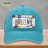 Bruins Strip Art Novelty License Plate Hat Tag Unconstructed Cotton / Lake Blue