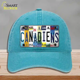 Canadiens Strip Art Novelty License Plate Hat Tag Unconstructed Cotton / Lake Blue