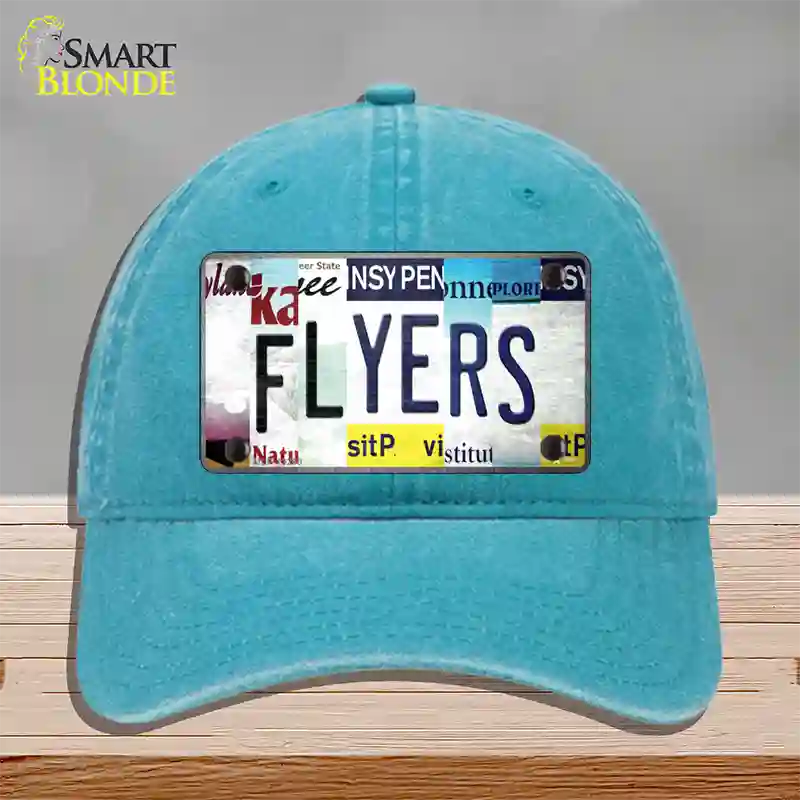 Flyers Strip Art Novelty License Plate Hat Tag Unconstructed Cotton / Lake Blue