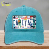 Capitals Strip Art Novelty License Plate Hat Tag Unconstructed Cotton / Lake Blue