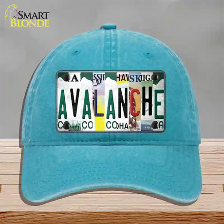 Avalanche Strip Art Novelty License Plate Hat Tag Unconstructed Cotton / Lake Blue