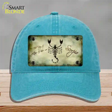 Scorpio Zodiac Novelty License Plate Hat Unconstructed Cotton / Lake Blue