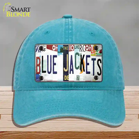 Blue Jackets Strip Art Novelty License Plate Hat Tag Unconstructed Cotton / Lake Blue