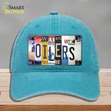 Oilers Strip Art Novelty License Plate Hat Tag Unconstructed Cotton / Lake Blue