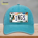 Kings Hockey Strip Art Novelty License Plate Hat Tag Unconstructed Cotton / Lake Blue